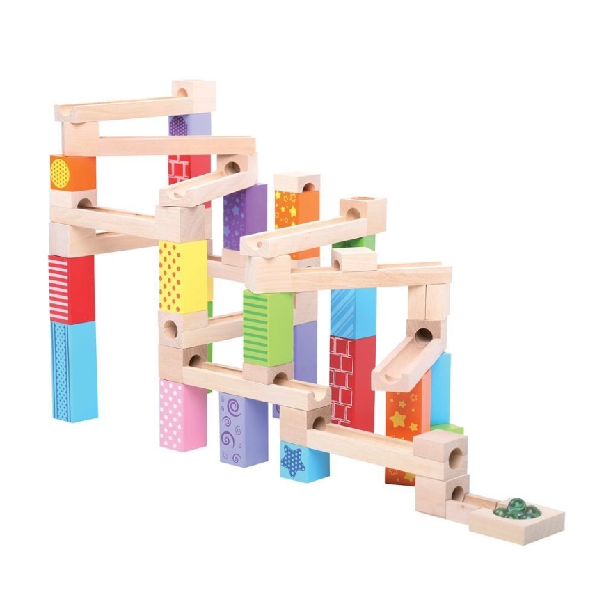 Bigjigs Toys - Дървена писта цветен