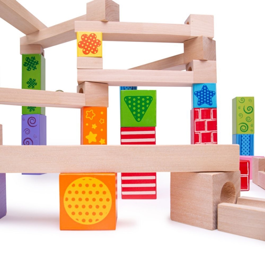Bigjigs Toys - Дървена писта цветен