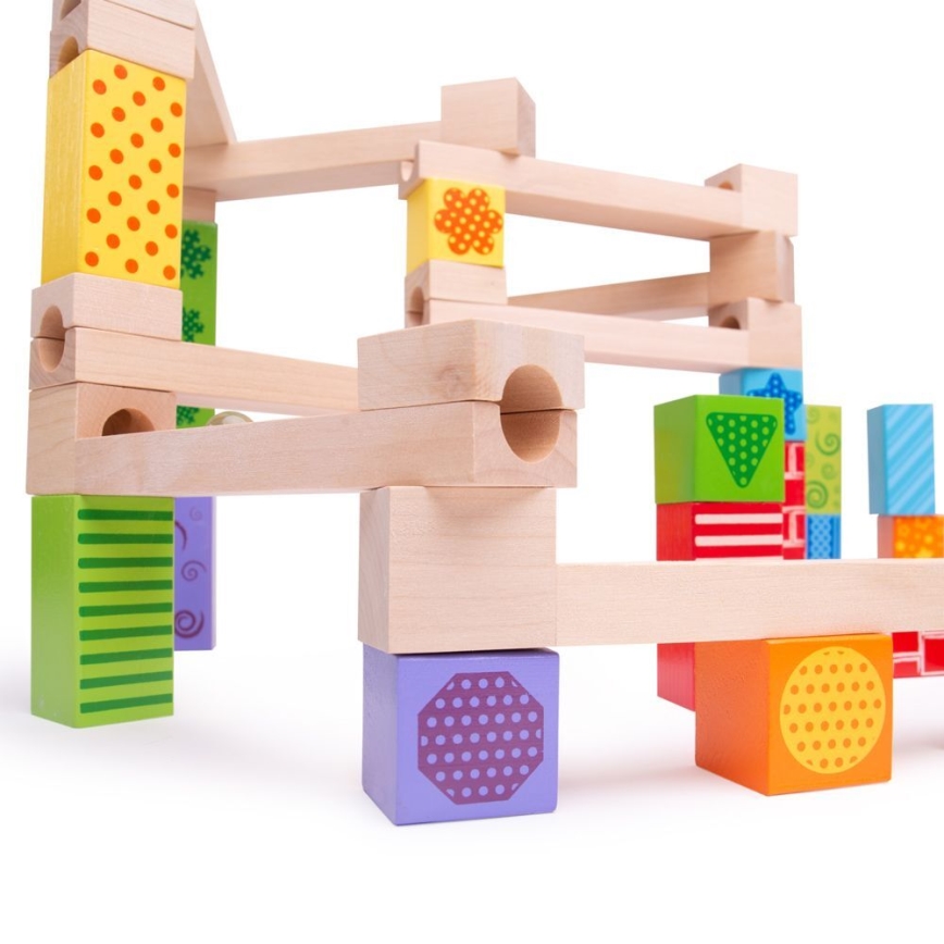 Bigjigs Toys - Дървена писта цветен