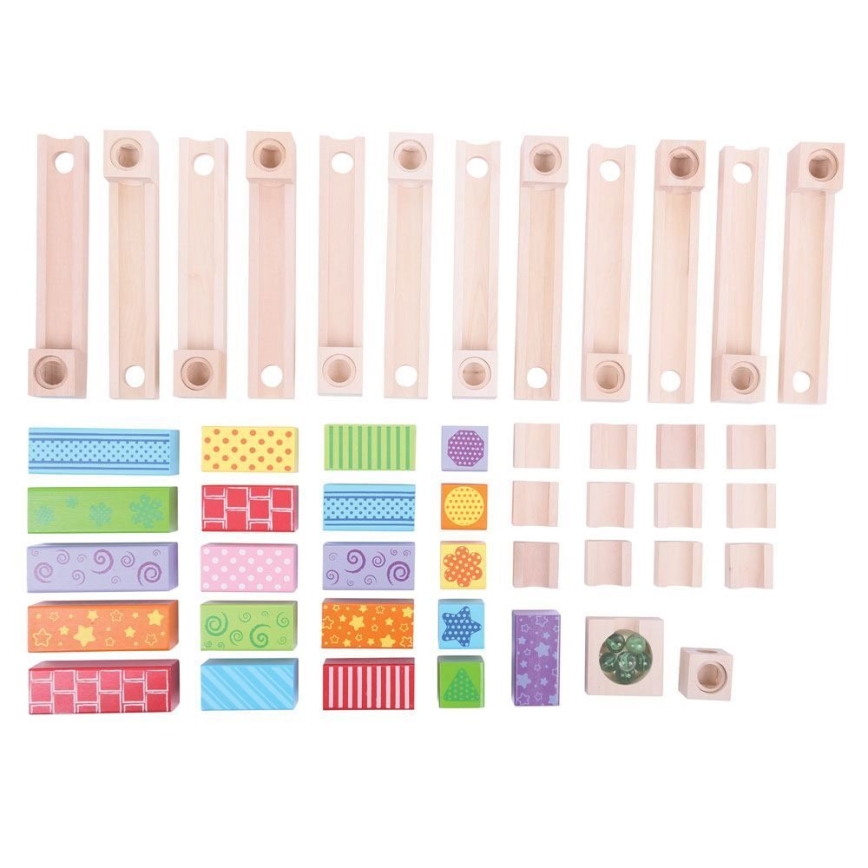 Bigjigs Toys - Дървена писта цветен