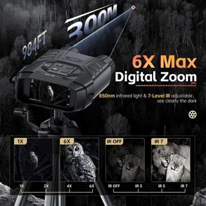 Бинокъл с нощно виждане 6x25 4000 mAh