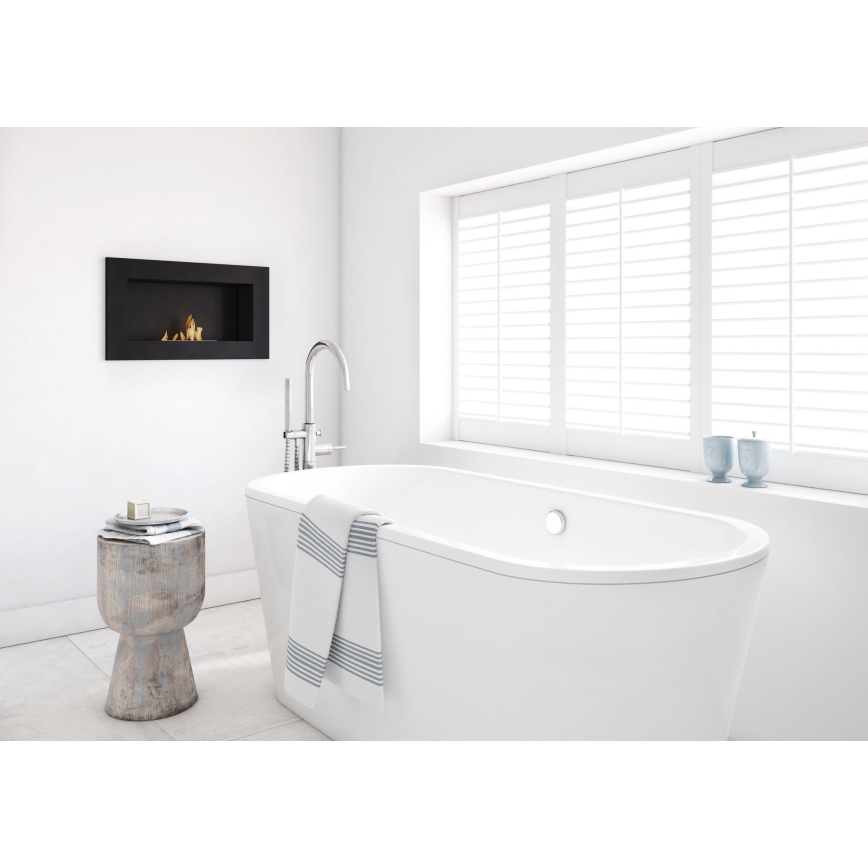 Kratki - Вграден био камина 37,4x64,8 см 1kW черен