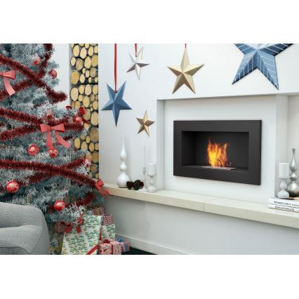 Kratki - Вграден био камина 37,4x64,8 см 1kW черен