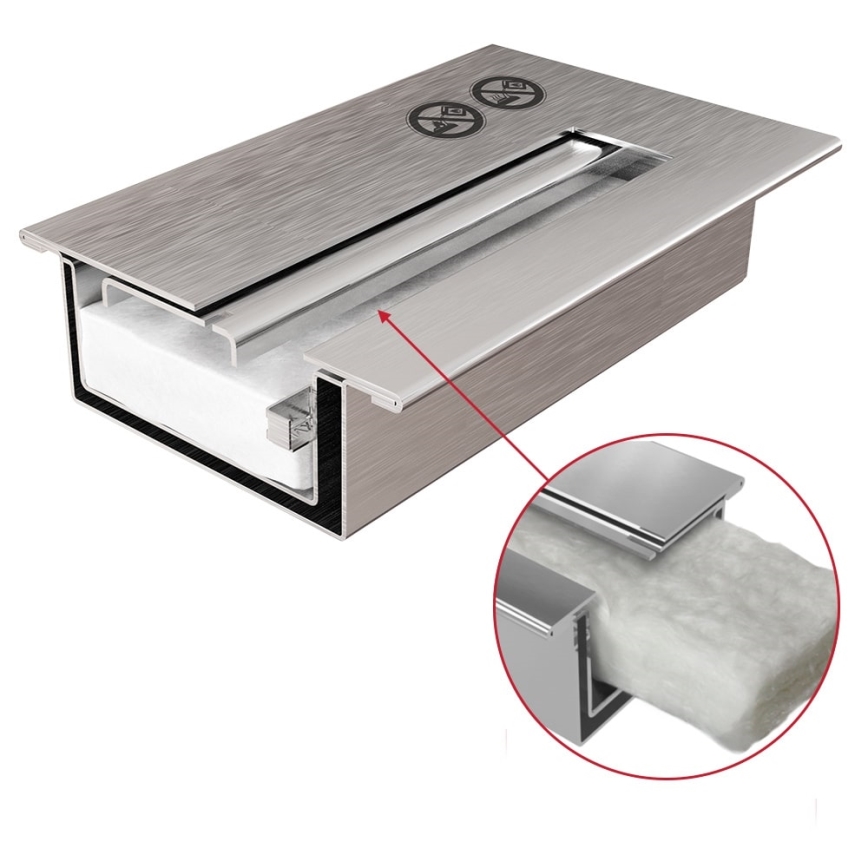 Kratki - Биокамина 10x67 см 3kW черна