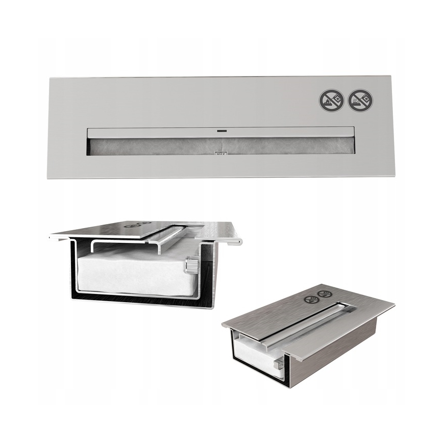 Kratki - Биокамина 10x67 см 3kW черна