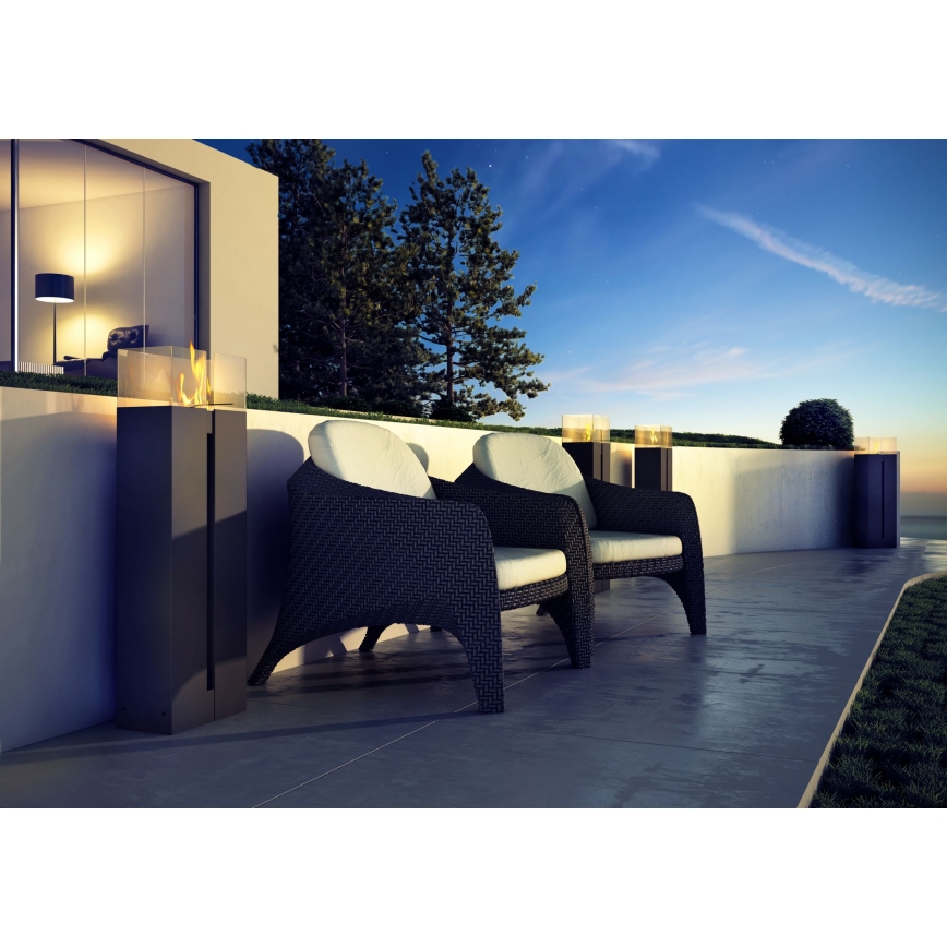 Kratki - БИО камина 113,6x35,9 см 2kW черна