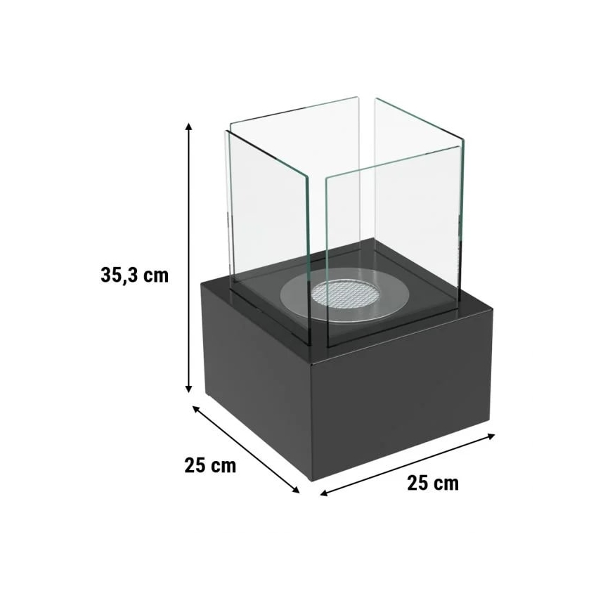 Kratki - БИО камина 35,3x25 см 1kW черна