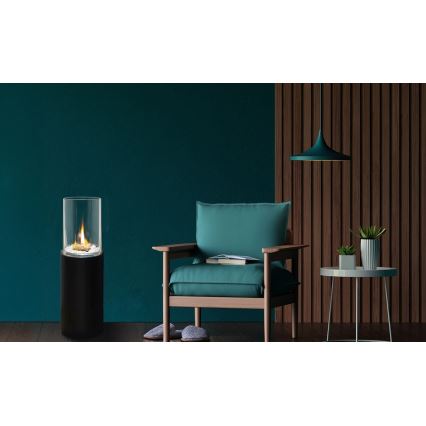 Биокамина ROMA 26,5x80,5 см 2 kW черна + защитен капак