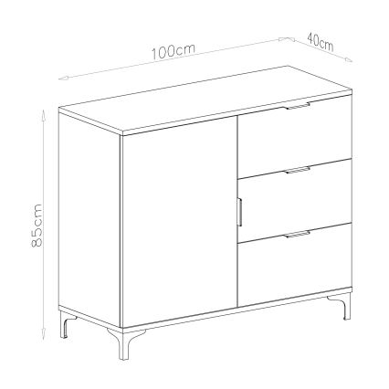 Скрин с чекмеджета LORA бял