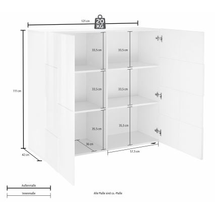 Бял комод SERIAN