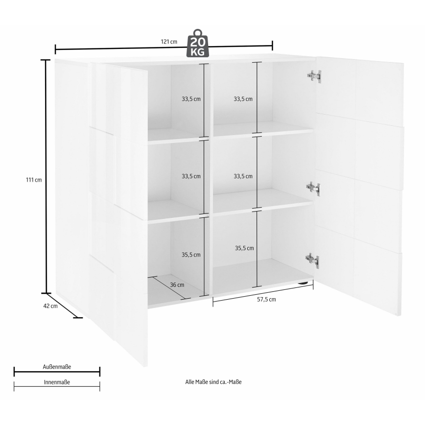 Бял комод SERIAN