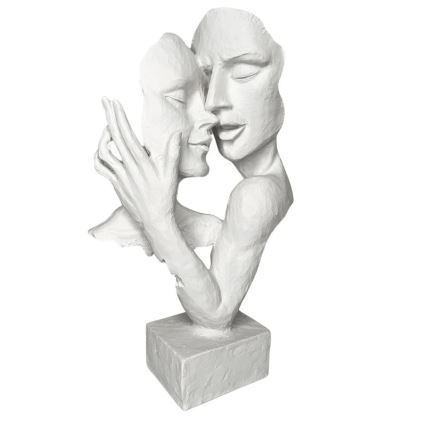 Бяла настолна декорация от смола, 29 x 9 x 17 см