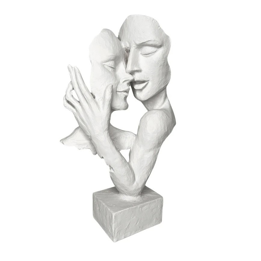 Бяла настолна декорация от смола, 29 x 9 x 17 см