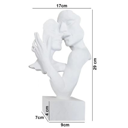 Бяла настолна декорация от смола, 29 x 9 x 17 см