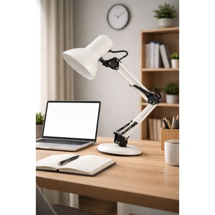 Бяла настолна лампа 1xE14/25W/230V