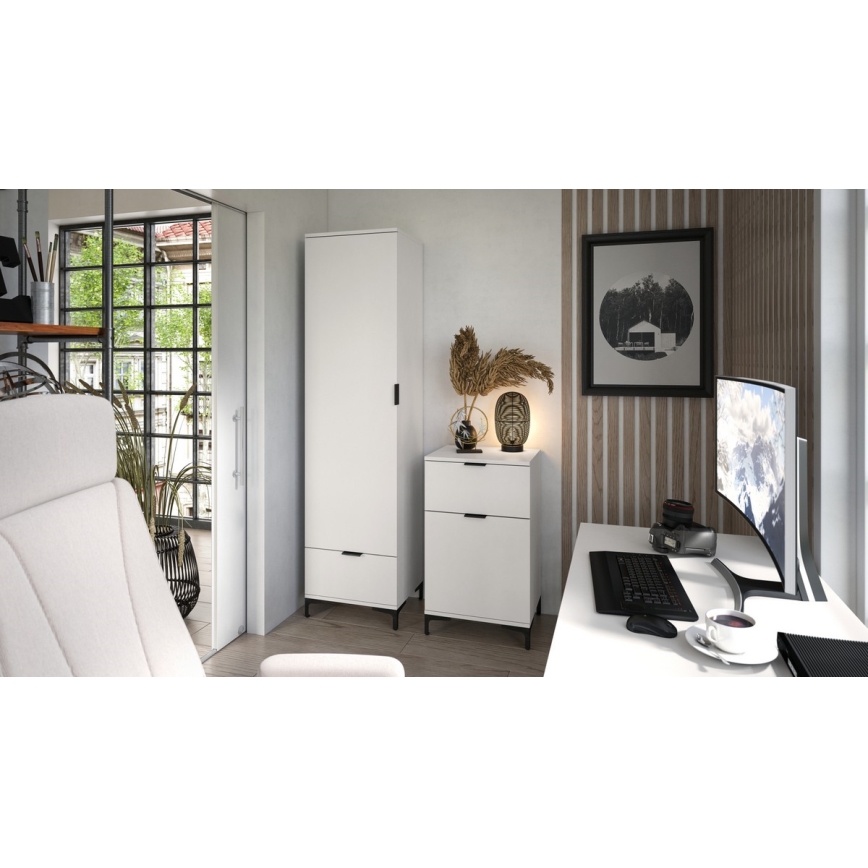 Шкаф с чекмедже LORA бял