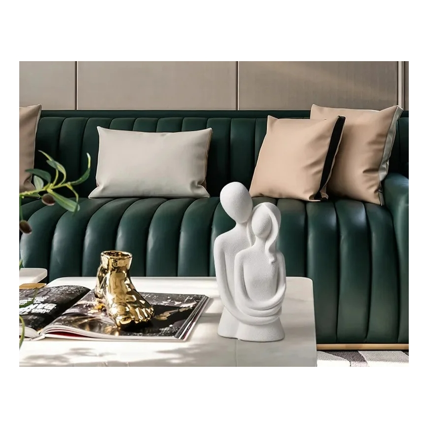 Бяла керамична настолна декорация 21 x 8,5 x 10 см