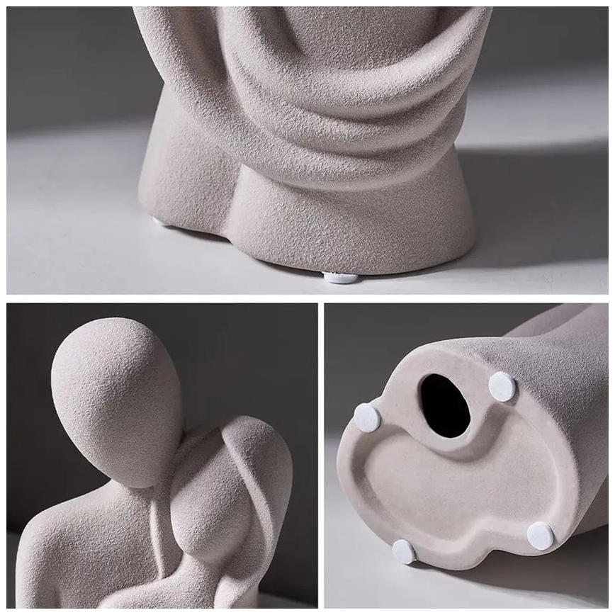 Бяла керамична настолна декорация 21 x 8,5 x 10 см