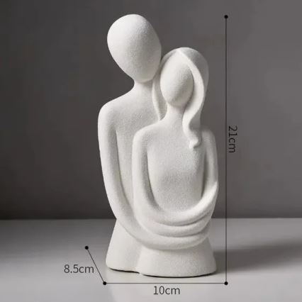 Бяла керамична настолна декорация 21 x 8,5 x 10 см