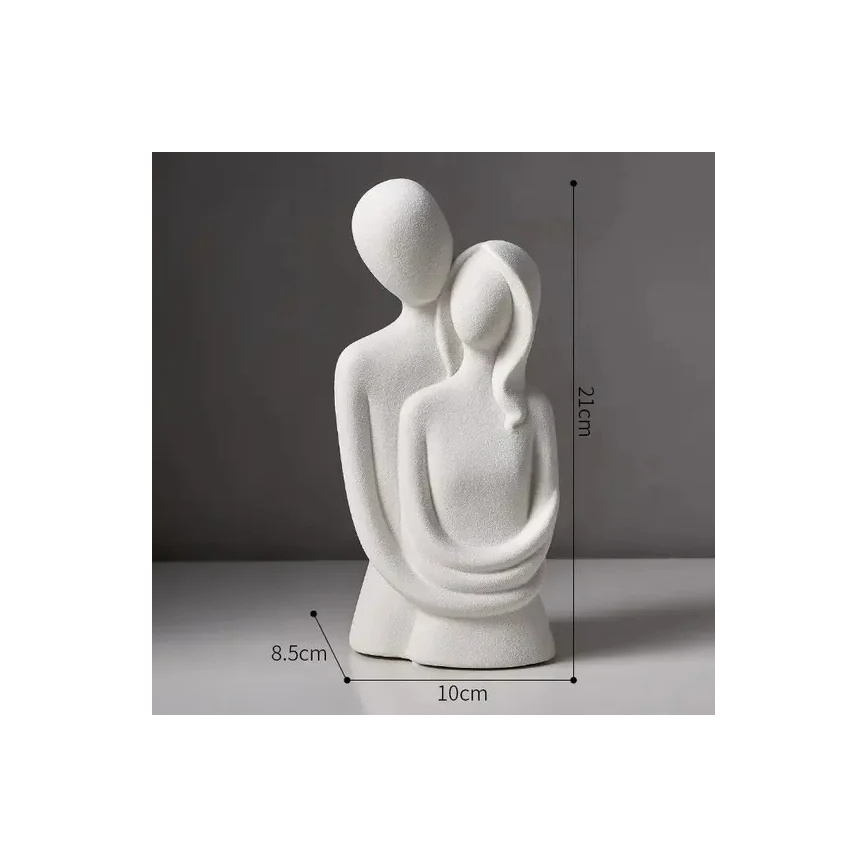 Бяла керамична настолна декорация 21 x 8,5 x 10 см