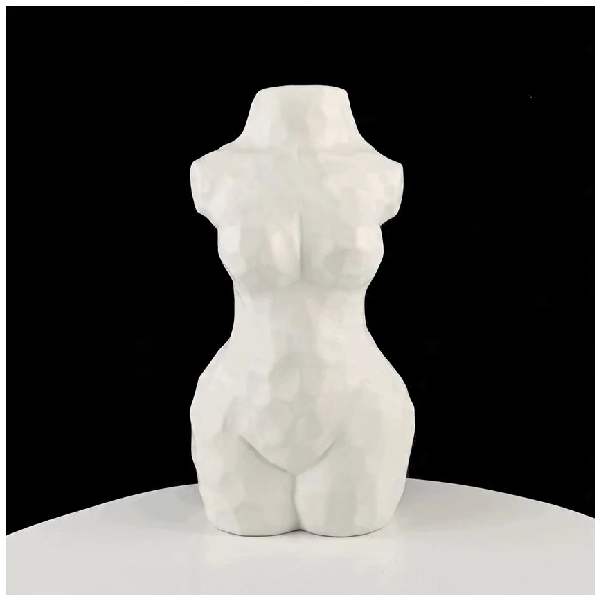 Бяла керамична ваза, 30 см