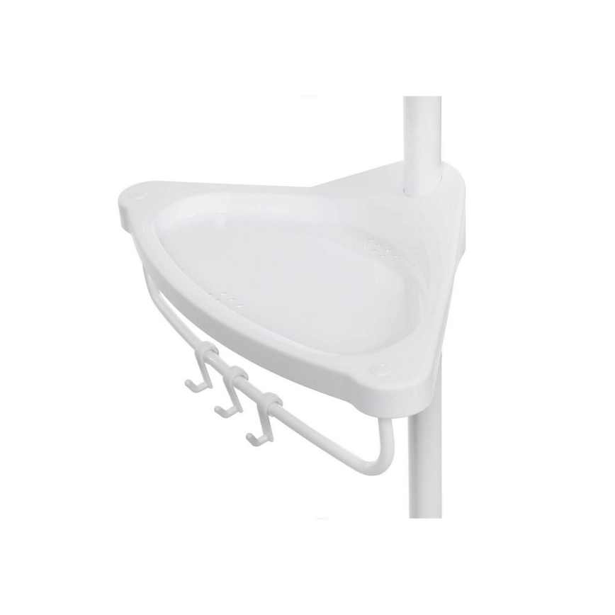 Бяла ъглова полица за баня DEX