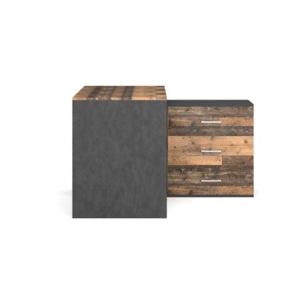 Бюро с чекмеджета и универсален ъгъл (ляво/дясно) JULES кафяво/черно