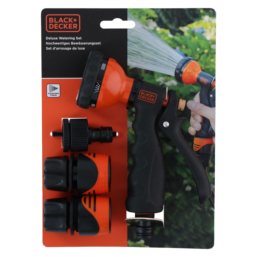 BLACK+DECKER - Пистолет за поливане с 3 конектори