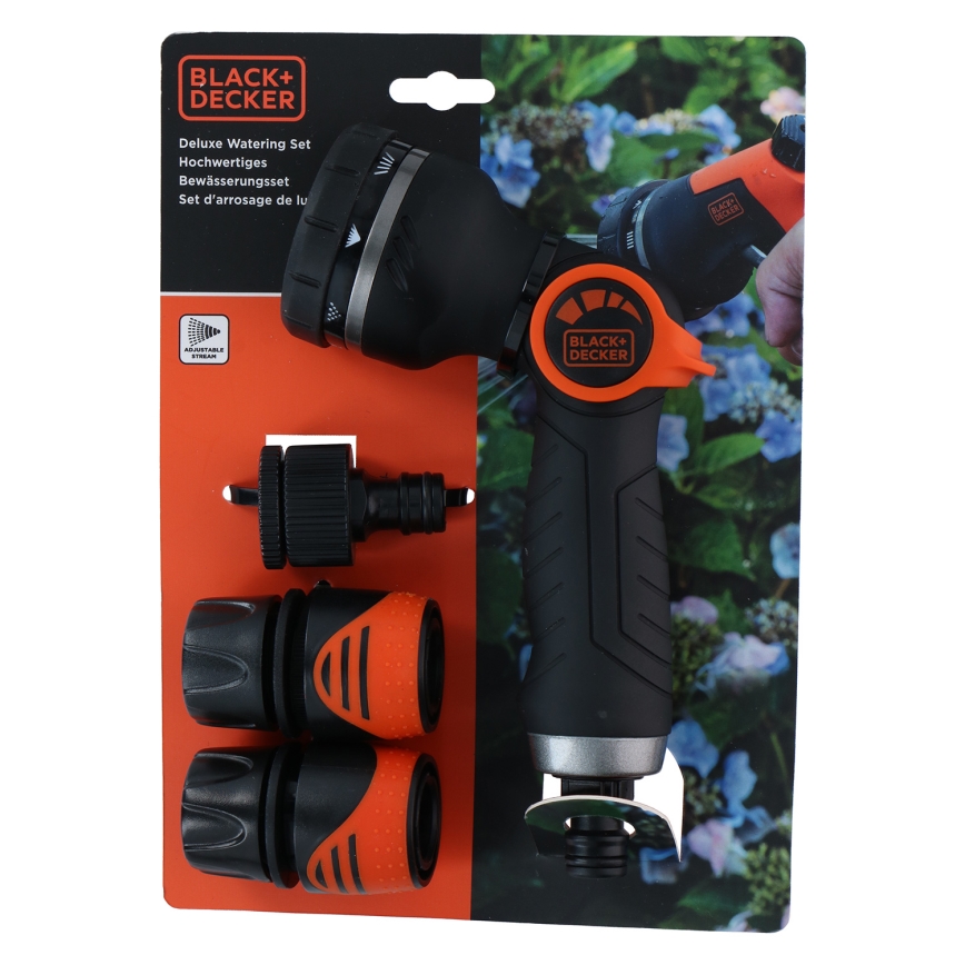 BLACK+DECKER - Пистолет за поливане с 3 конектори