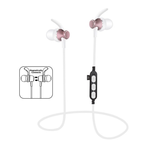 Bluetooth слушалки с микрофон и MicroSD плейър бели/розови