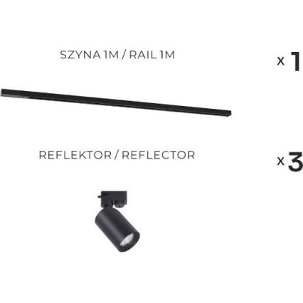 Bodово светло Zuma Line в системата 3xGU10/35W/230V черно
