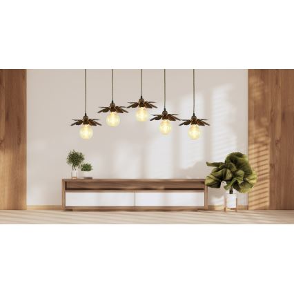 Bohemia-Design - Полилей на кабел 1xE27/60W/230V бронзов