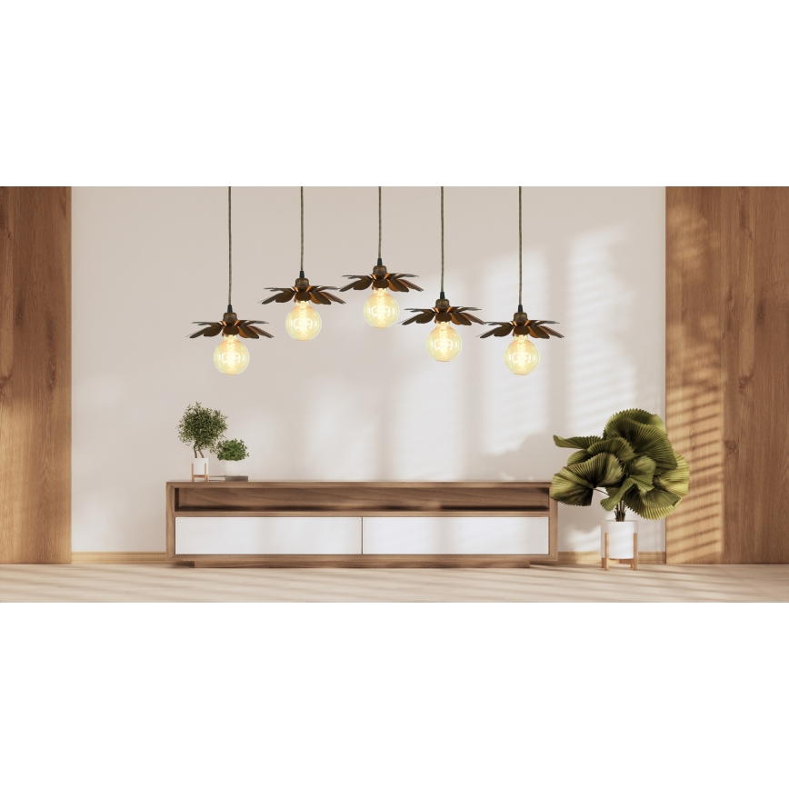 Bohemia-Design - Полилей на кабел 1xE27/60W/230V бронзов