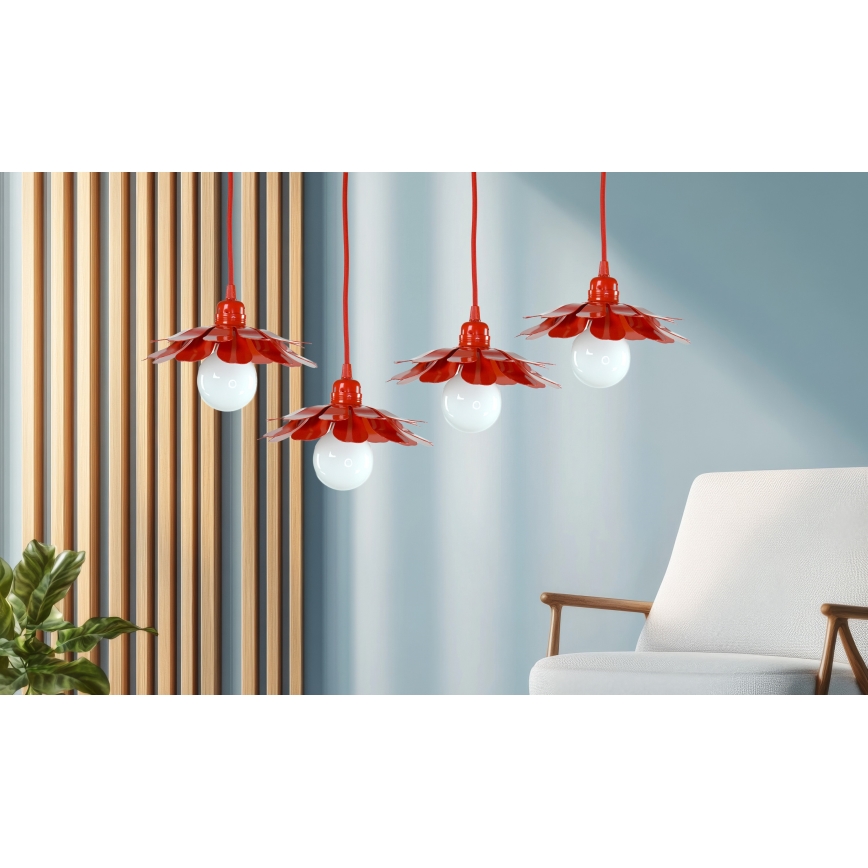 Bohemia-Design - Полилей на кабел 1xE27/60W/230V червен