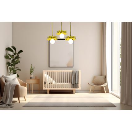 Bohemia-Design - Полилей на кабел 1xE27/60W/230V жълт