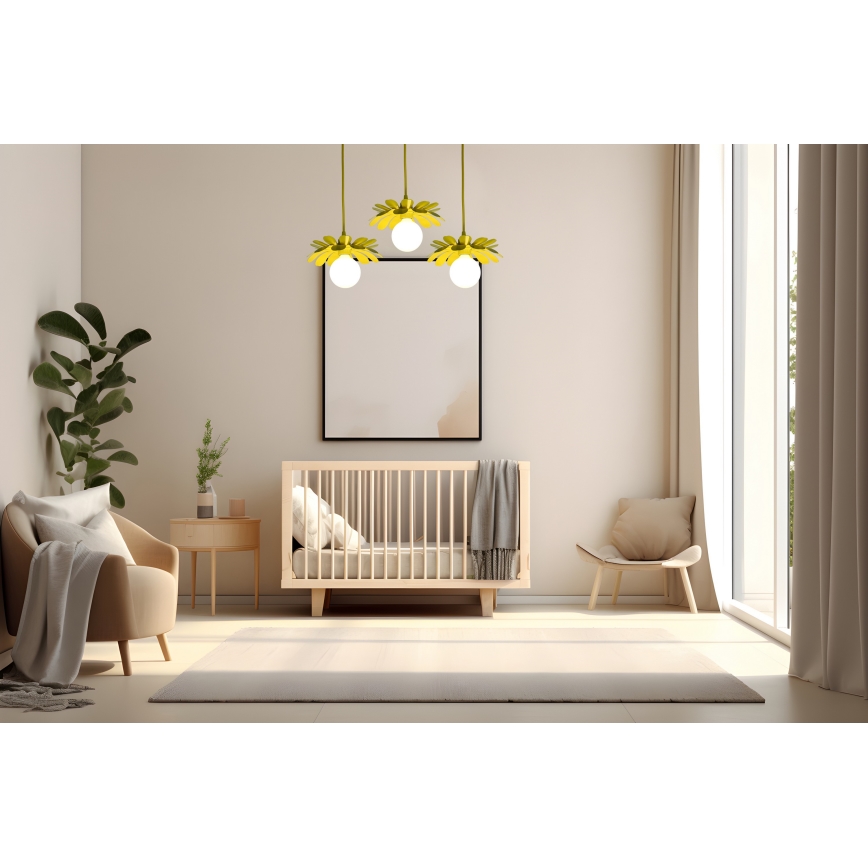 Bohemia-Design - Полилей на кабел 1xE27/60W/230V жълт