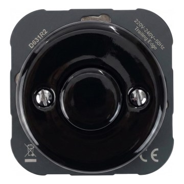 Bohemia-Design - Порцеланов ретро димер без рамка 250V/10A черен