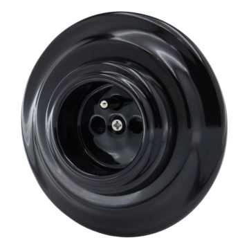 Bohemia-Design - Порцеланов ретро домашен контакт с рамка 250V/16A черен