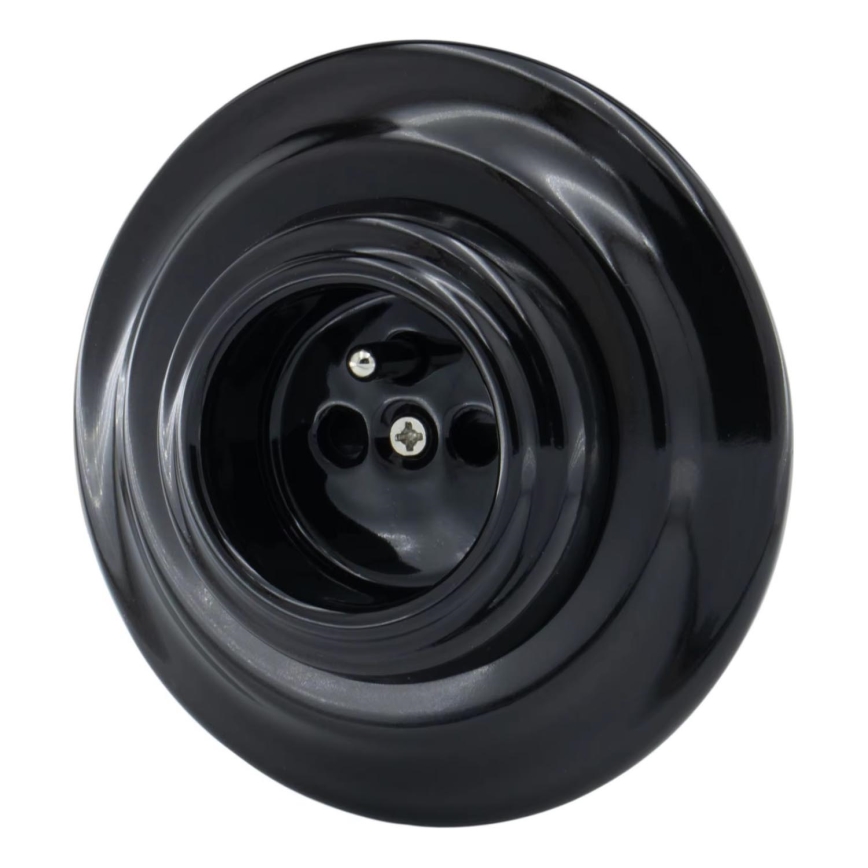 Bohemia-Design - Порцеланов ретро домашен контакт с рамка 250V/16A черен