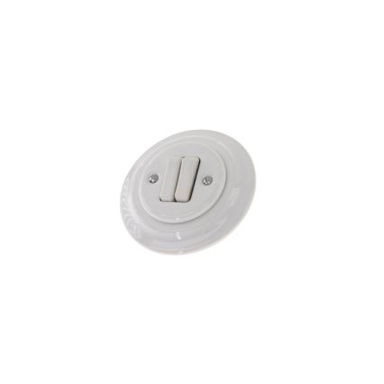 Bohemia-Design - Порцеланов ретро двоен ключ с рамка № 6+6, бял