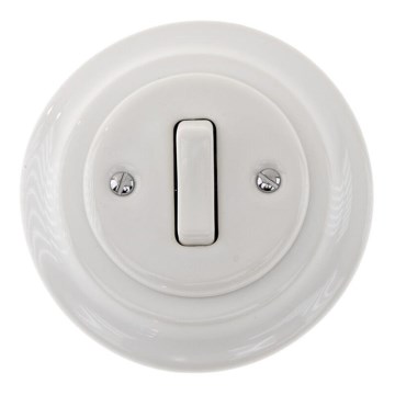 Bohemia-Design - Порцеланов ретро единичен ключ с рамка за звънец, бял