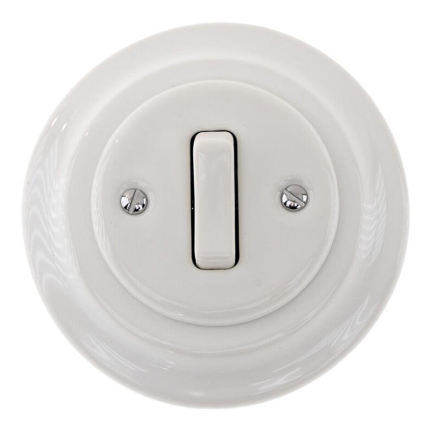 Bohemia-Design - Порцеланов ретро единичен ключ с рамка за звънец, бял