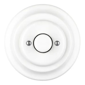Bohemia-Design - Порцеланов ретро ротационен димер с рамка 250V/10A бял