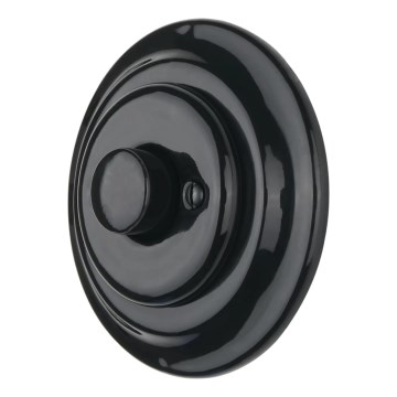 Bohemia-Design - Порцеланов ретро въртящ се димер с рамка 250V/10A черен