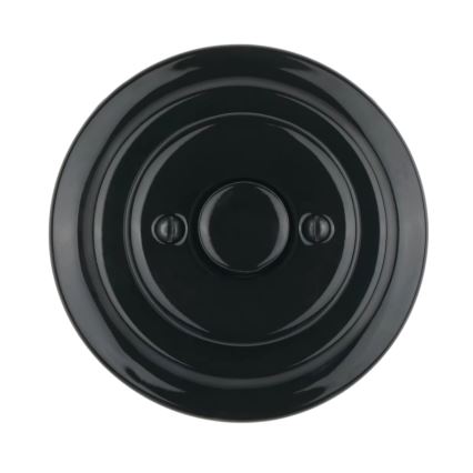 Bohemia-Design - Порцеланов ретро въртящ се димер с рамка 250V/10A черен