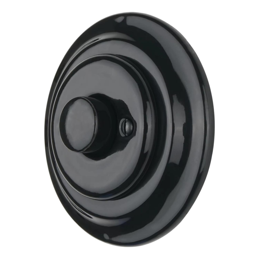 Bohemia-Design - Порцеланов ретро въртящ се димер с рамка 250V/10A черен