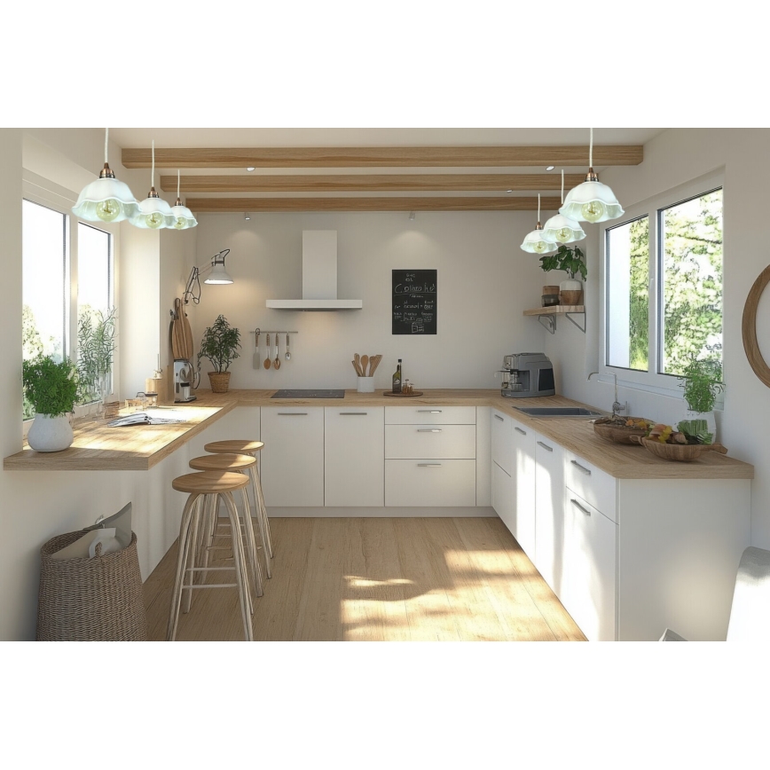 Bohemia-Design - Порцеланов висящ полилей на кабел 1xE27/60W/230V