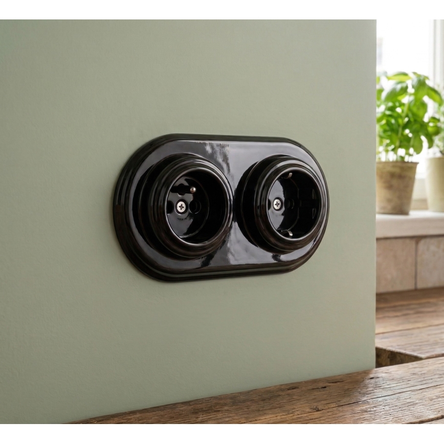 Bohemia-Design - Порцеланова ретро двойна рамка черна