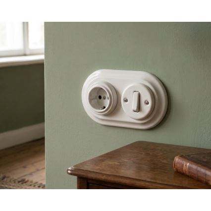 Bohemia-Design - Порцеланова ретро двойна рамка в бяло