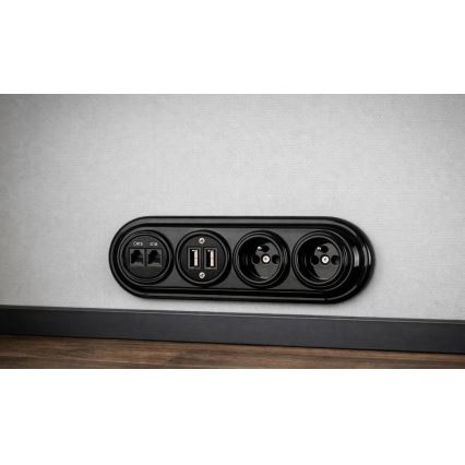 Bohemia-Design - Порцеланова ретро рамка за четири снимки, черна